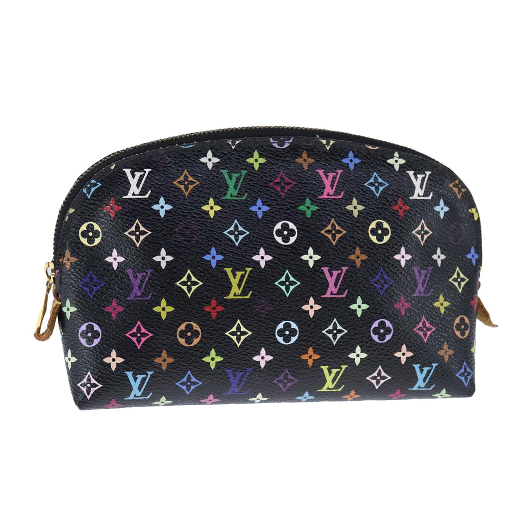 LOUIS VUITTON Monogram Multicolor Pochette Cosmetic Black M47355 LV 107845