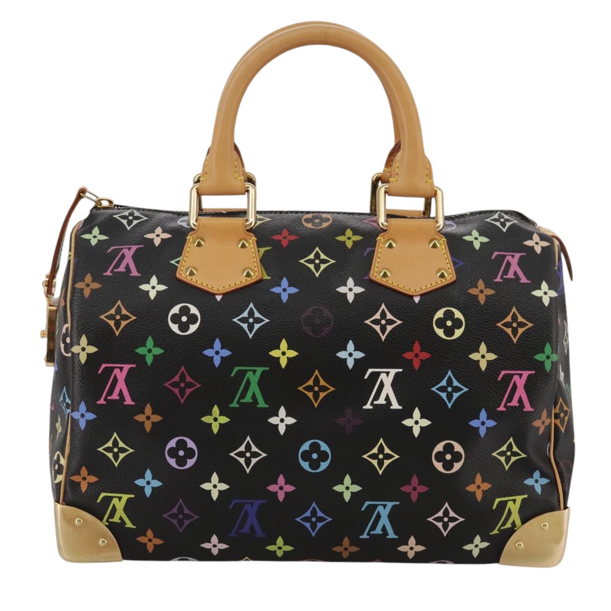 LOUIS VUITTON Monogram Multicolor Speedy 30 Hand Bag Black M92642 107987AM