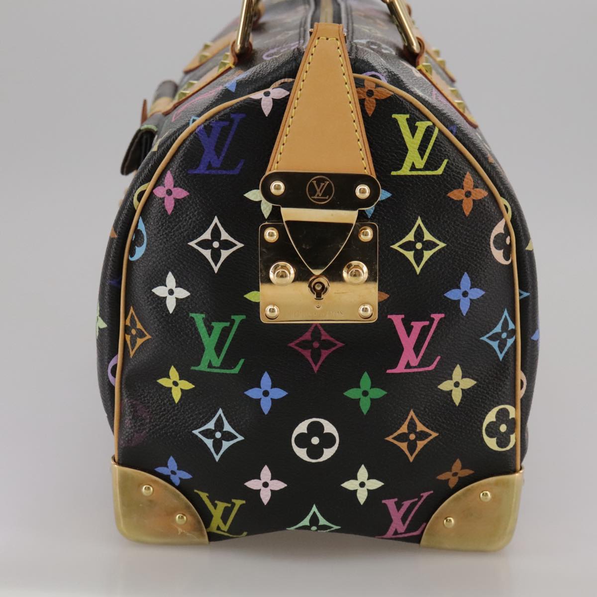 LOUIS VUITTON Monogram Multicolor Speedy 30 Hand Bag Black M92642 107987AM