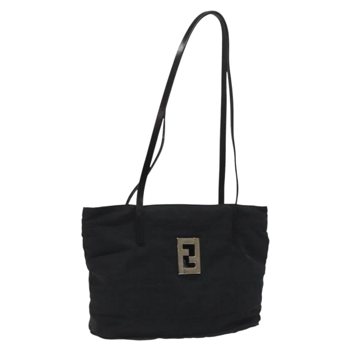 FENDI Zucca Canvas Hand Bag Black 108264