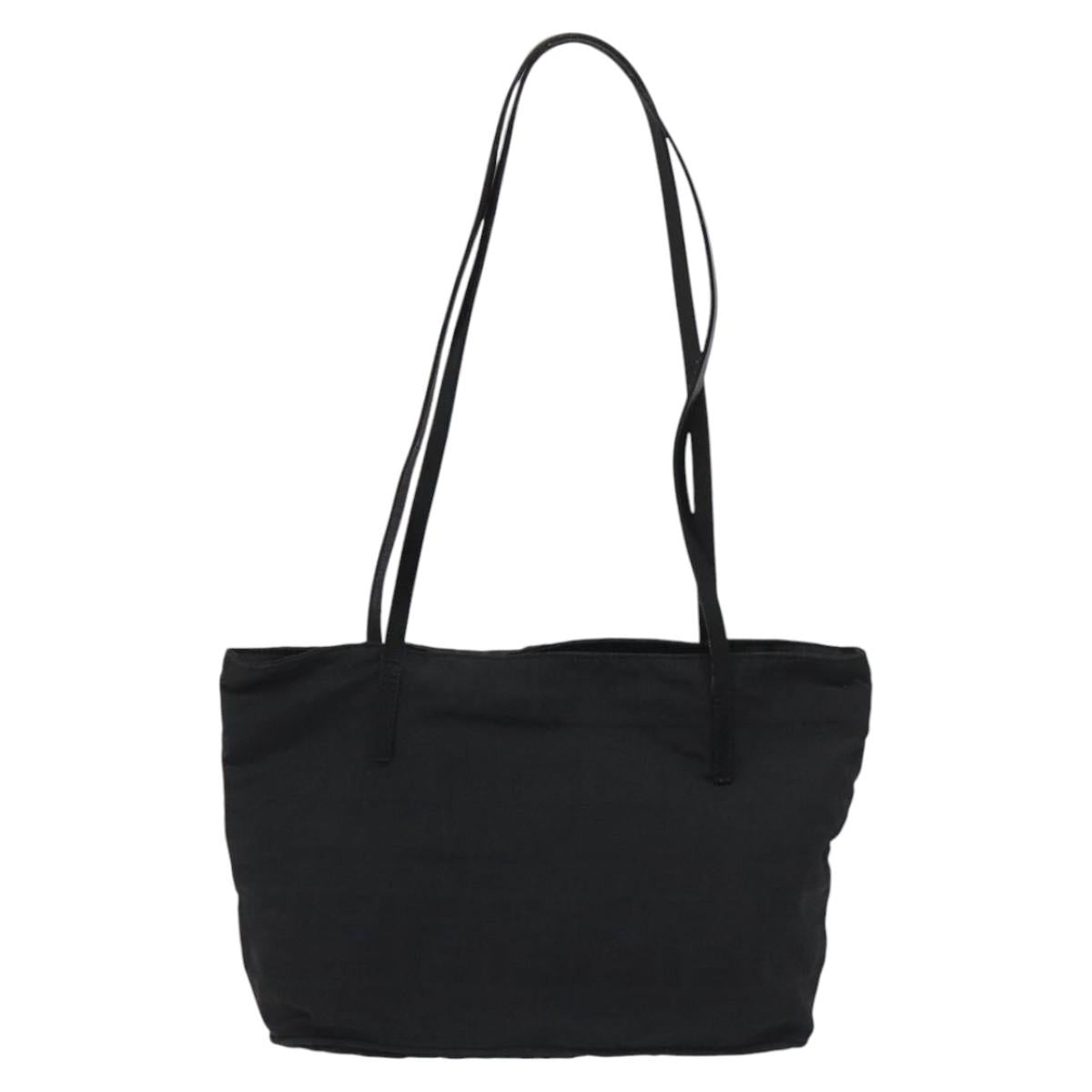 FENDI Zucca Canvas Hand Bag Black 108264