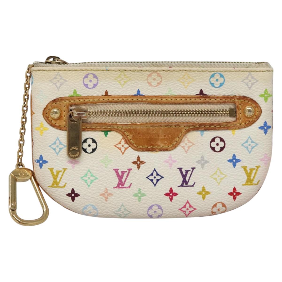 LOUIS VUITTON Monogram Multicolor Pochette MM Pouch White M60028 LV 110453