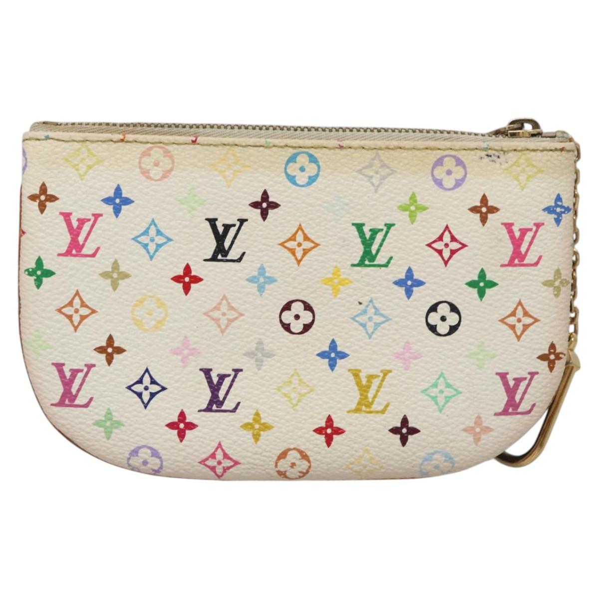 LOUIS VUITTON Monogram Multicolor Pochette MM Pouch White M60028 LV 110453