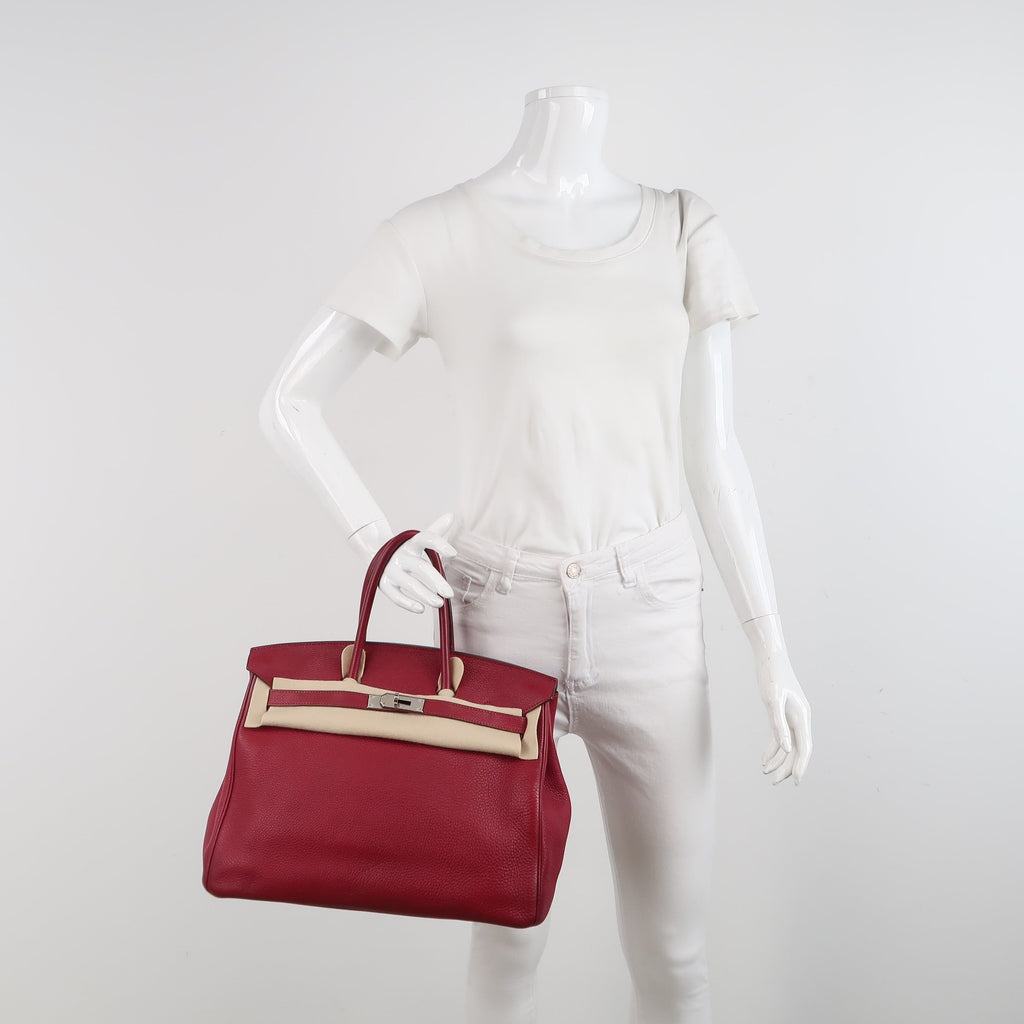 Hermes Birkin 35 B5 Rubis Togo Calfskin Leather Silver-tone Palladium Hardware 2010