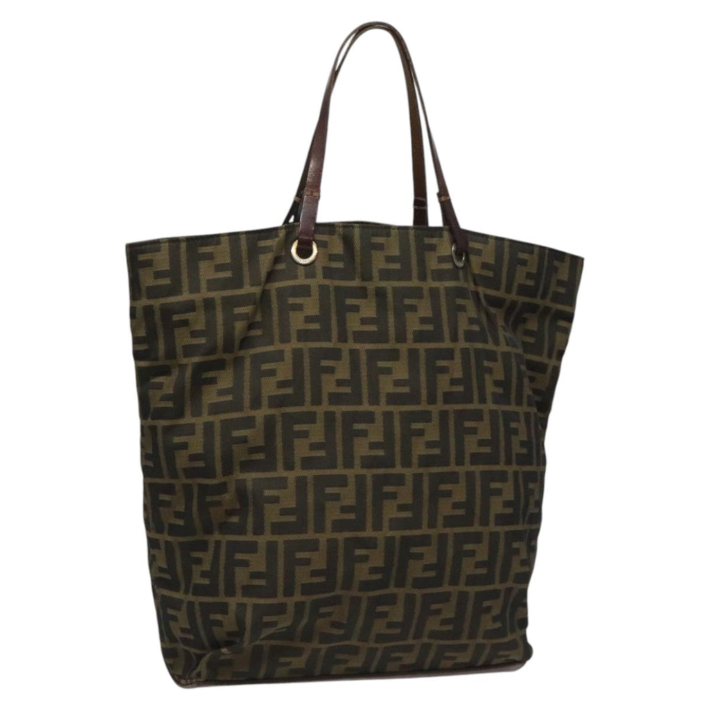 FENDI Zucca Canvas Tote Bag Brown Black 112832