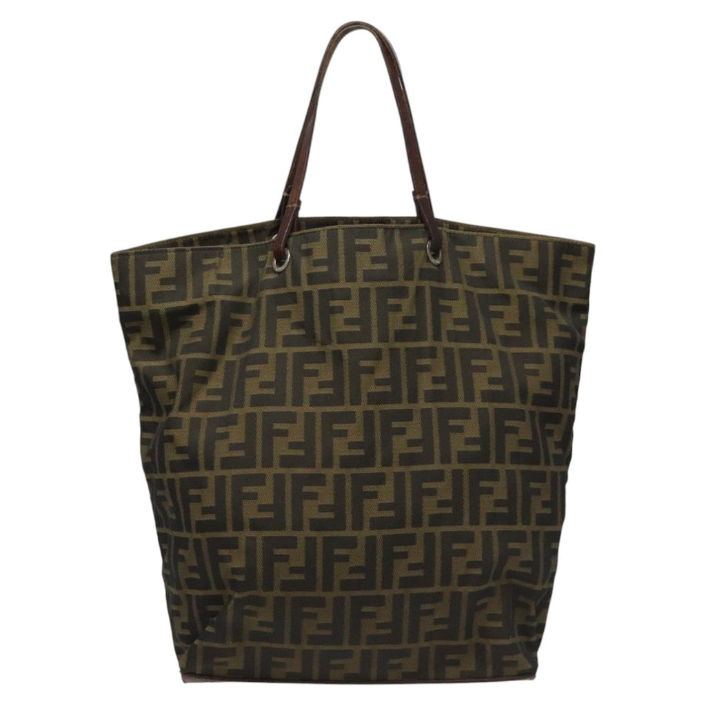 FENDI Zucca Canvas Tote Bag Brown Black 112832