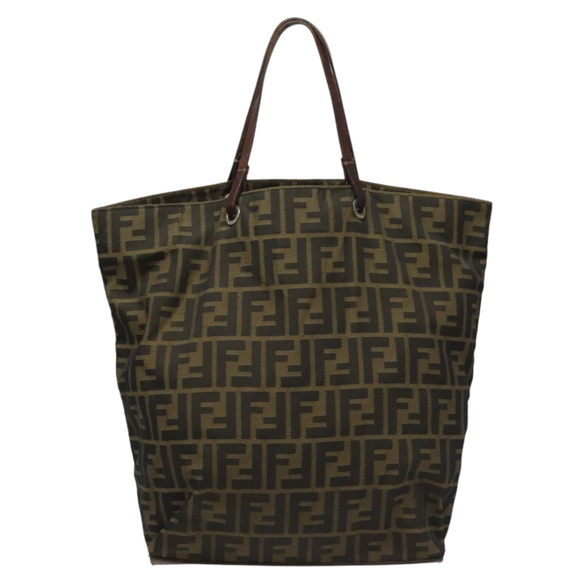 FENDI Zucca Canvas Tote Bag Brown Black 112832
