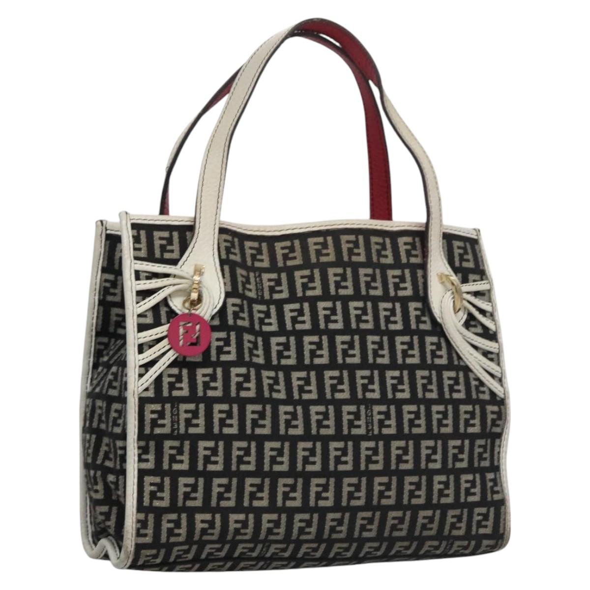 FENDI Zucchino Canvas Hand Bag Black 112924