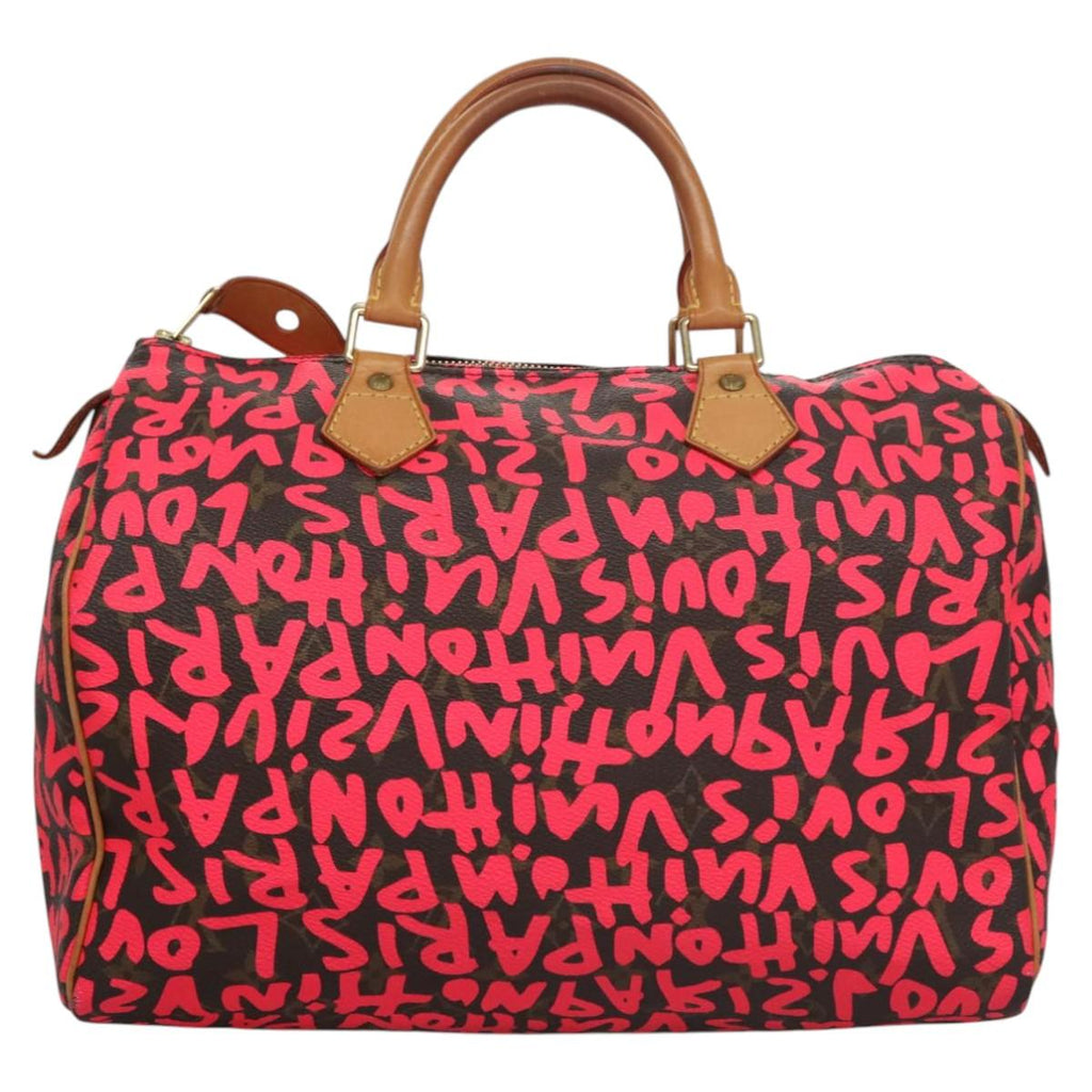 LOUIS VUITTON Monogram Graffiti Speedy 30 Hand Bag Pink M93704 LV 113125AM