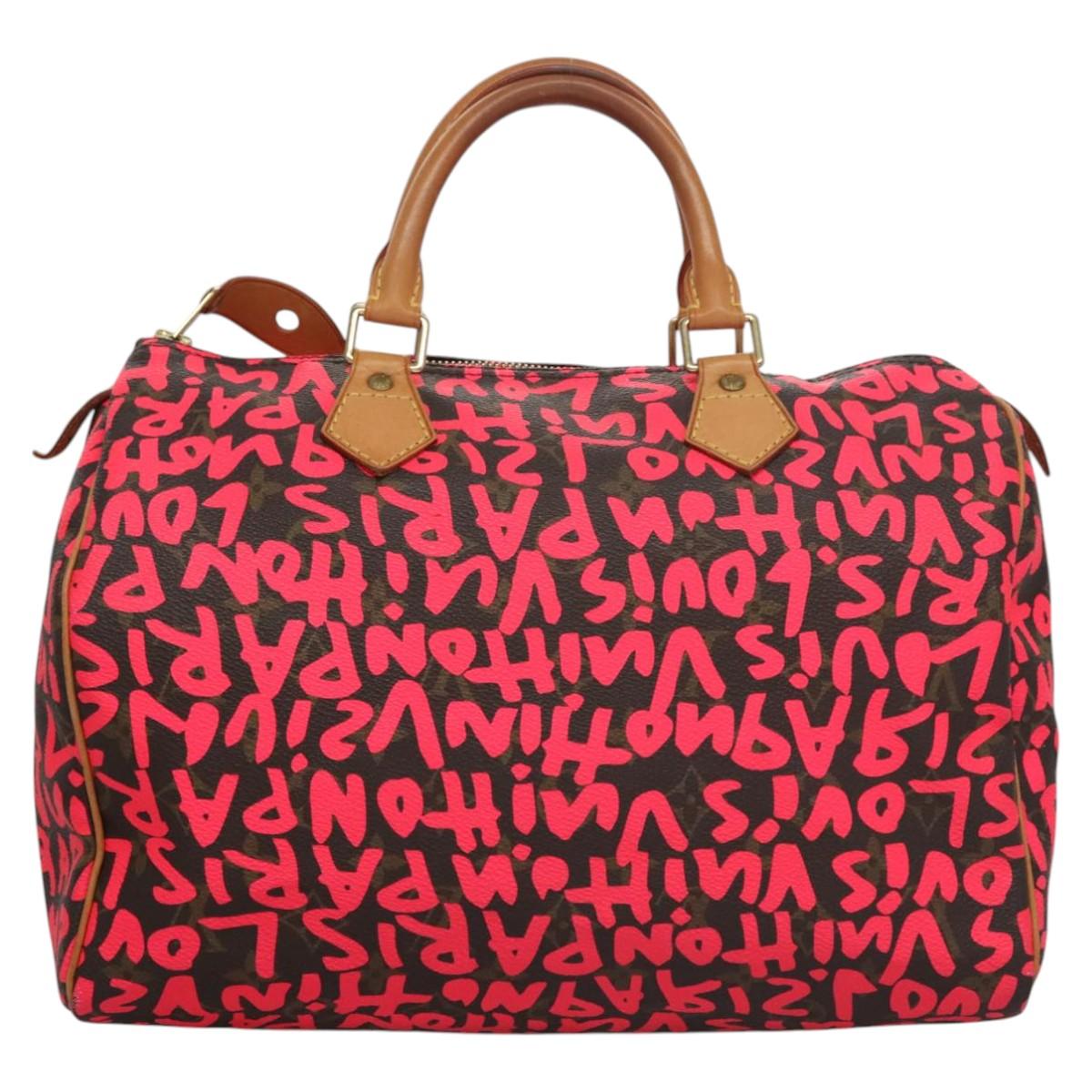 LOUIS VUITTON Monogram Graffiti Speedy 30 Hand Bag Pink M93704 LV 113125AM
