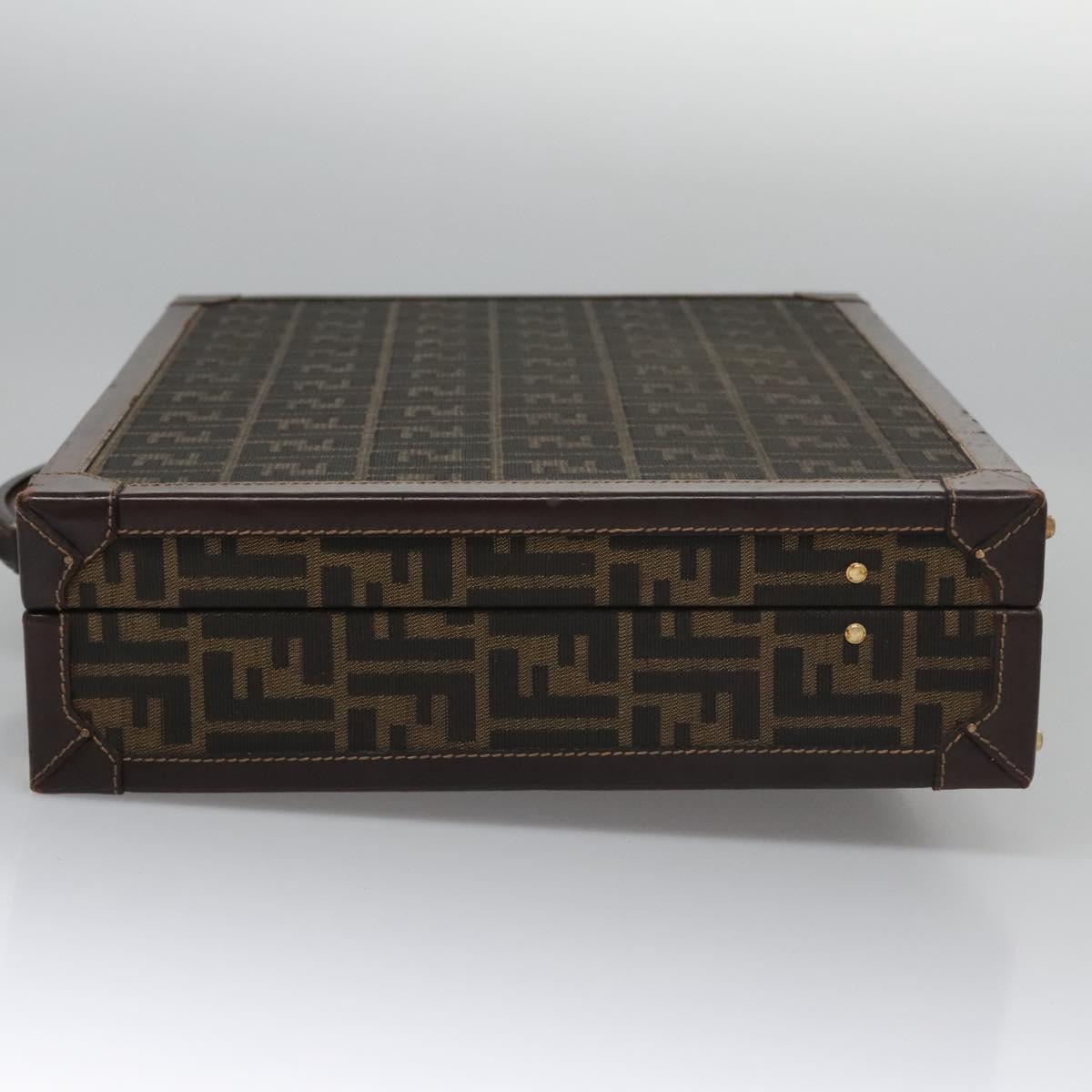 FENDI Attache case Zucca Canvas Trunk Black Brown 113581