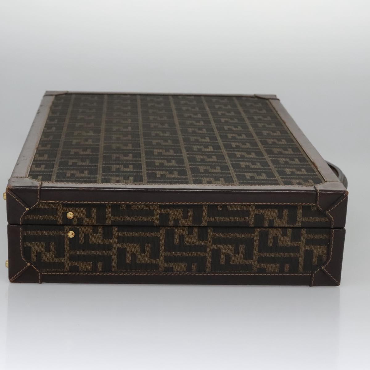 FENDI Attache case Zucca Canvas Trunk Black Brown 113581