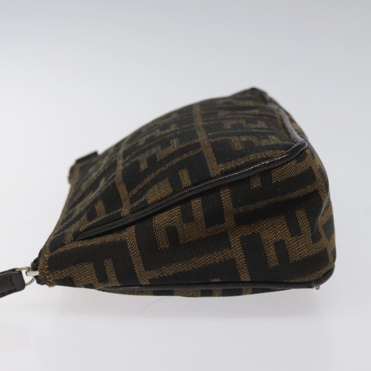 FENDI Zucca Canvas Pouch Brown Black 114794