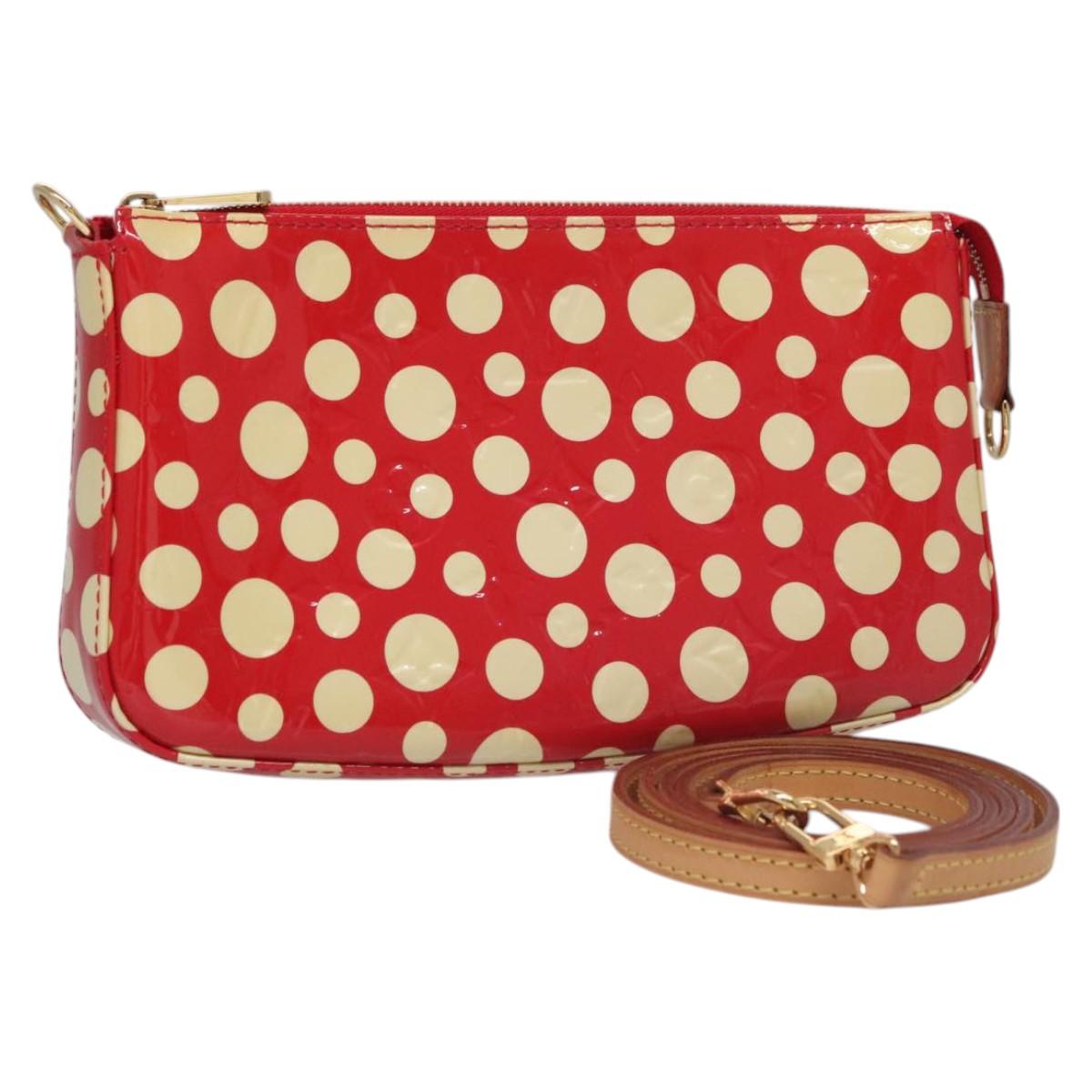 LOUIS VUITTON Vernis Yayoi Kusama Pochette Accessoires Red M91428 114952AM