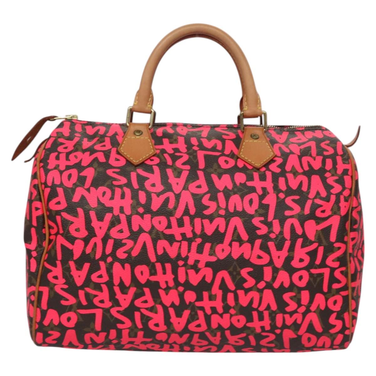 LOUIS VUITTON Monogram Graffiti Speedy 30 Hand Bag Pink M93704 LV 115047AV