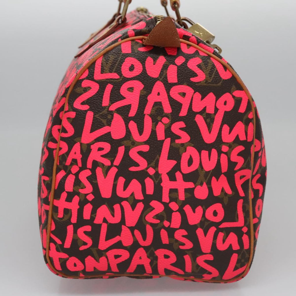 LOUIS VUITTON Monogram Graffiti Speedy 30 Hand Bag Pink M93704 LV 115047AV