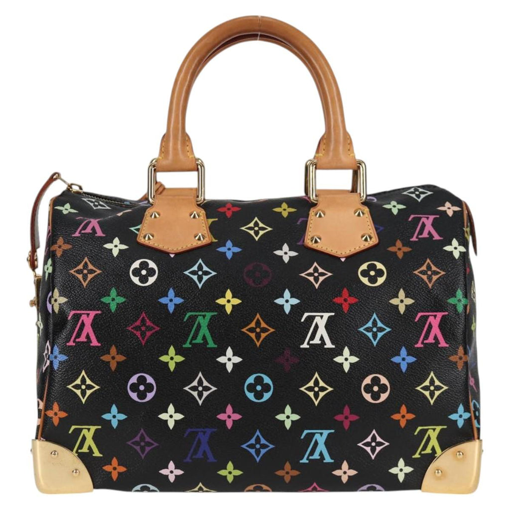 LOUIS VUITTON Monogram Multicolor Speedy 30 Hand Bag Black M92642 115220V