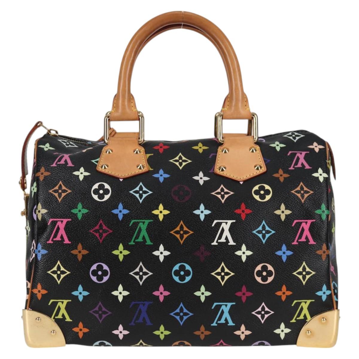 LOUIS VUITTON Monogram Multicolor Speedy 30 Hand Bag Black M92642 115220V