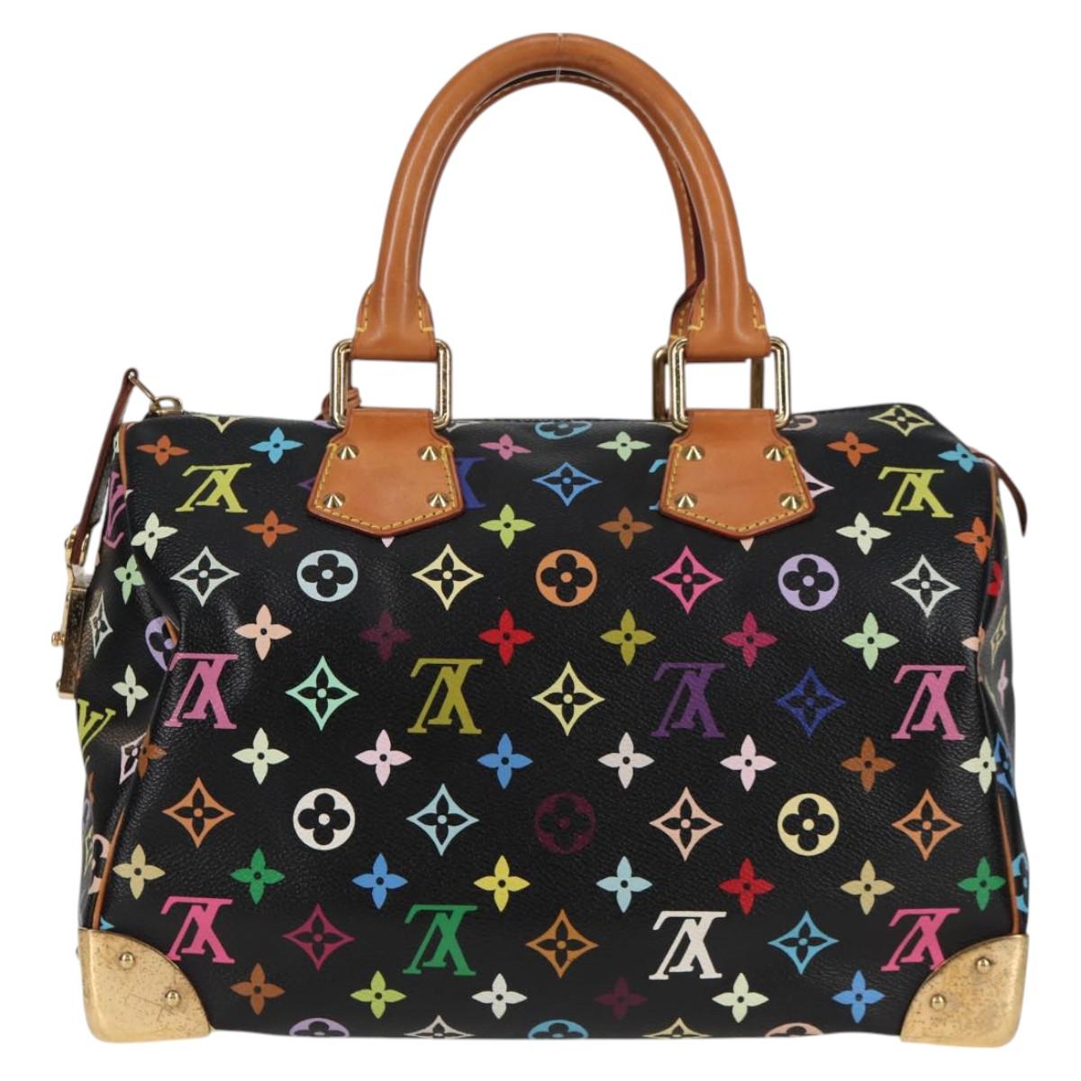 LOUIS VUITTON Monogram Multicolor Speedy 30 Hand Bag Black M92642 115221V