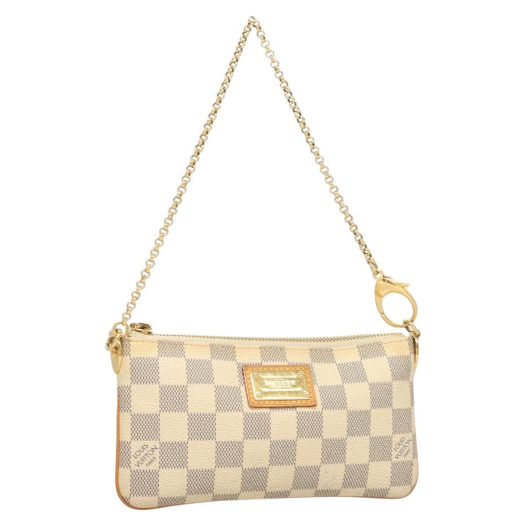 LOUIS VUITTON Damier Azur Pochette Mira MM Accessory Pouch N60027 LV 115265
