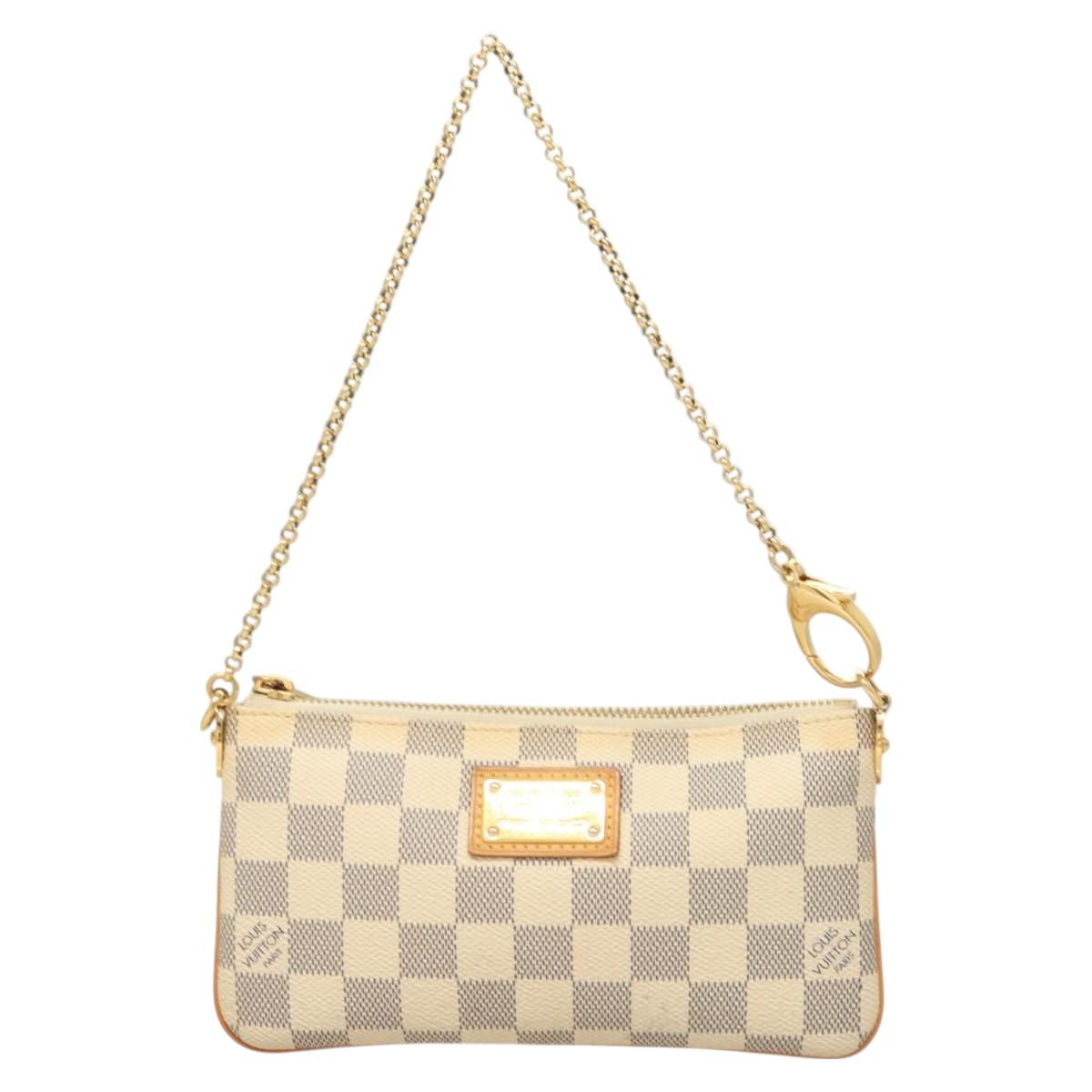 LOUIS VUITTON Damier Azur Pochette Mira MM Accessory Pouch N60027 LV 115265