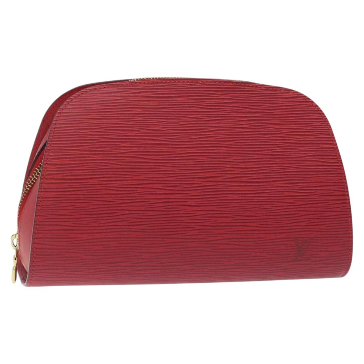 LOUIS VUITTON Epi Dauphine GM Pouch Red M48457 LV 115286