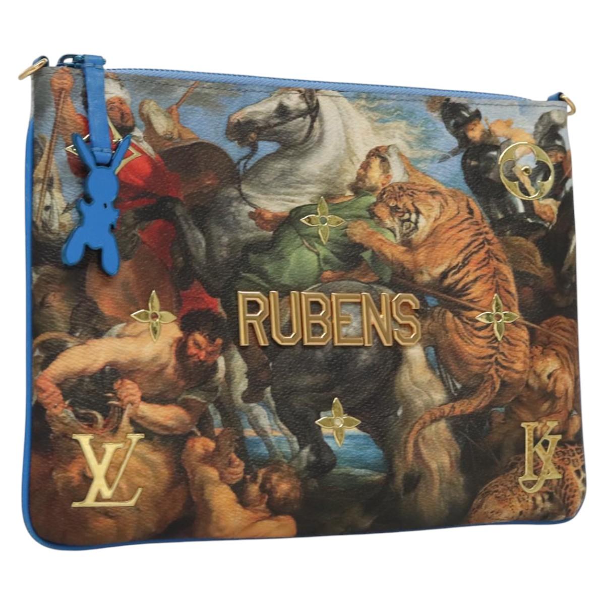 LOUIS VUITTON Celty Pochette Plat Pouch Koons Rubens M64617 LV 115961AM