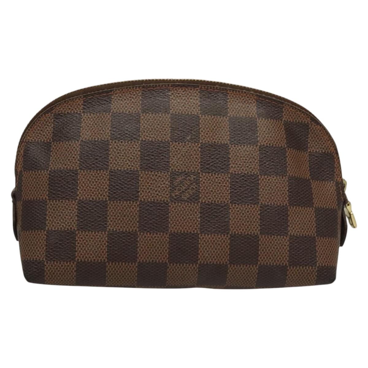 LOUIS VUITTON Damier Ebene Pochette Cosmetic PM Pouch N47516 LV 116055