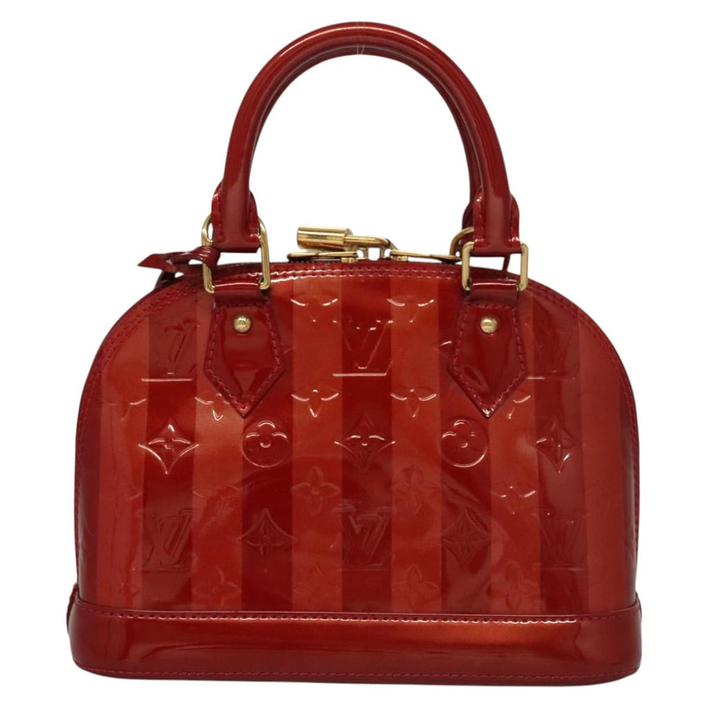 LOUIS VUITTON Vernis Rayure Alma BB Bag 2way Pomme D'amour M91593 116177