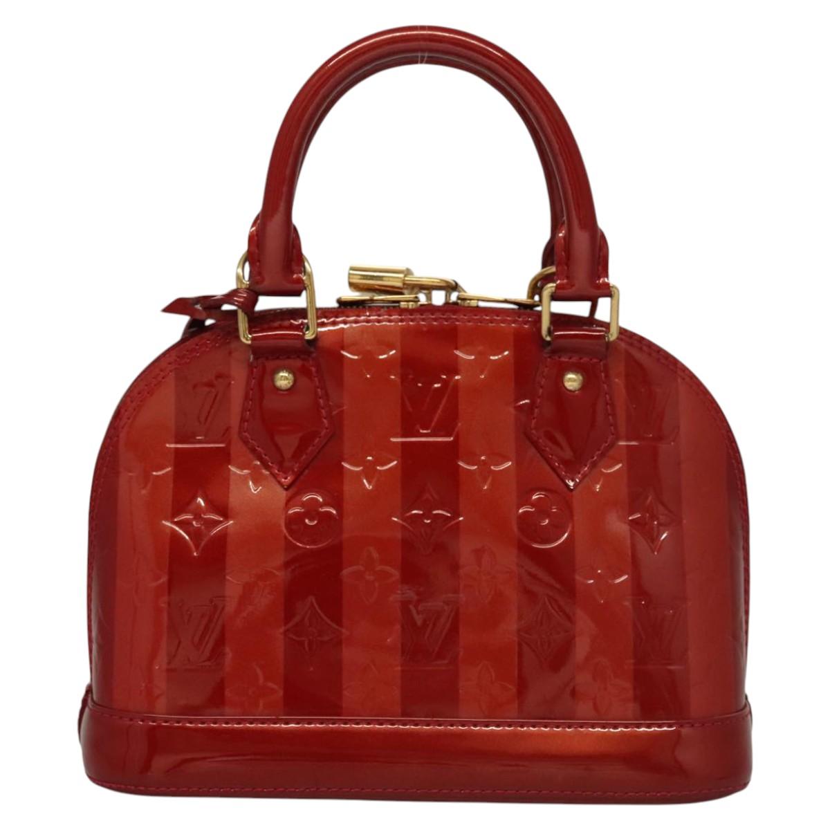 LOUIS VUITTON Vernis Rayure Alma BB Bag 2way Pomme D'amour M91593 116177