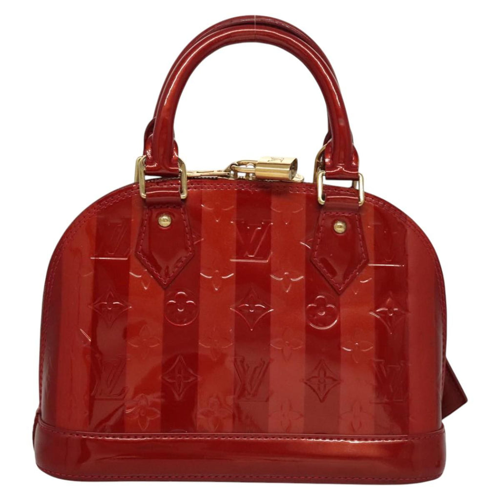 LOUIS VUITTON Vernis Rayure Alma BB Bag 2way Pomme D'amour M91593 116177