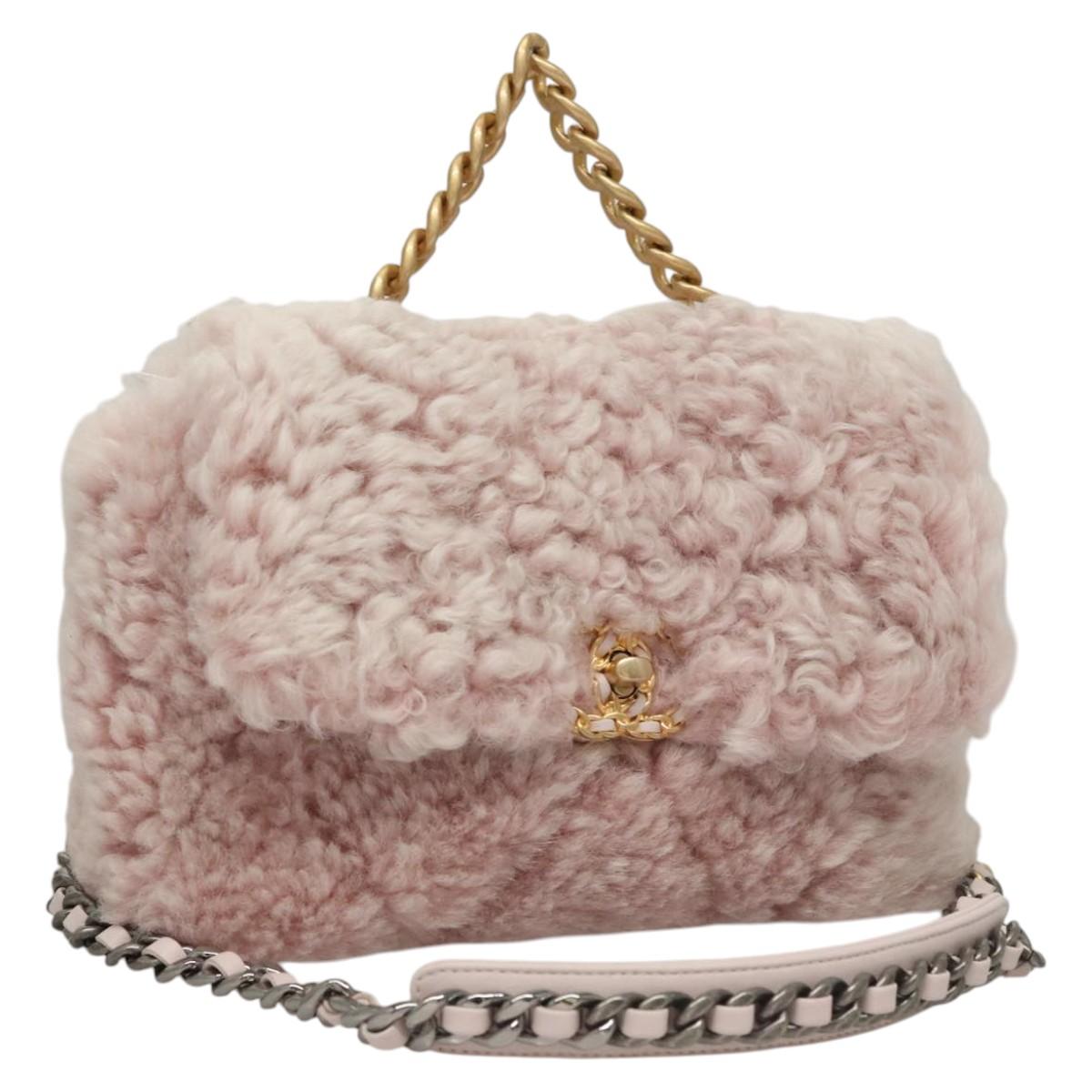 CHANEL Shearing Chain CHANEL 19 Bag Mouton 2way Pink M95573 CC 116258AM