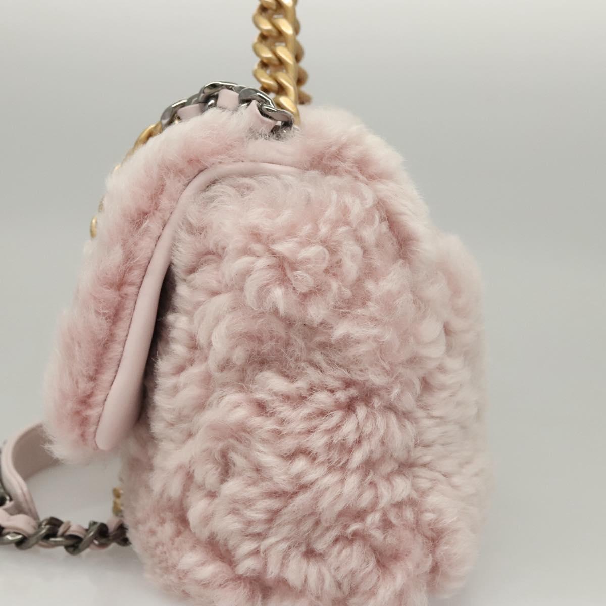 CHANEL Shearing Chain CHANEL 19 Bag Mouton 2way Pink M95573 CC 116258AM
