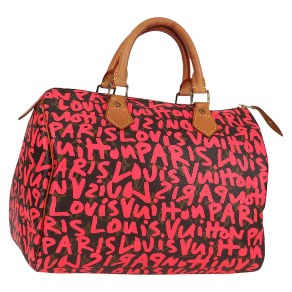 LOUIS VUITTON Monogram Graffiti Speedy 30 Bag Orange M93705 LV 116267AM