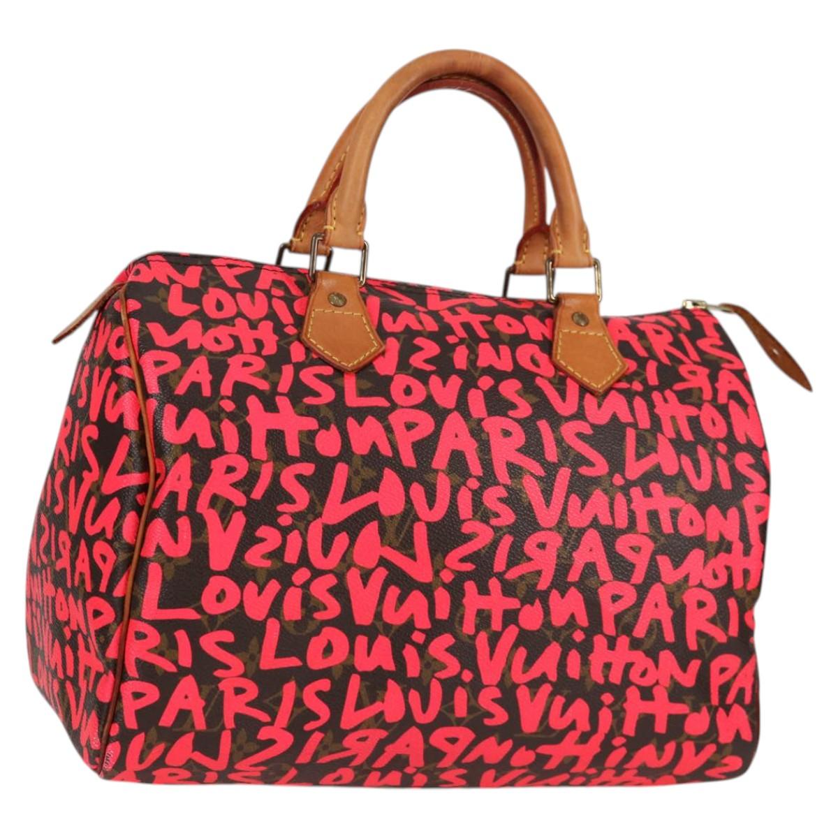 LOUIS VUITTON Monogram Graffiti Speedy 30 Bag Orange M93705 LV 116267AM