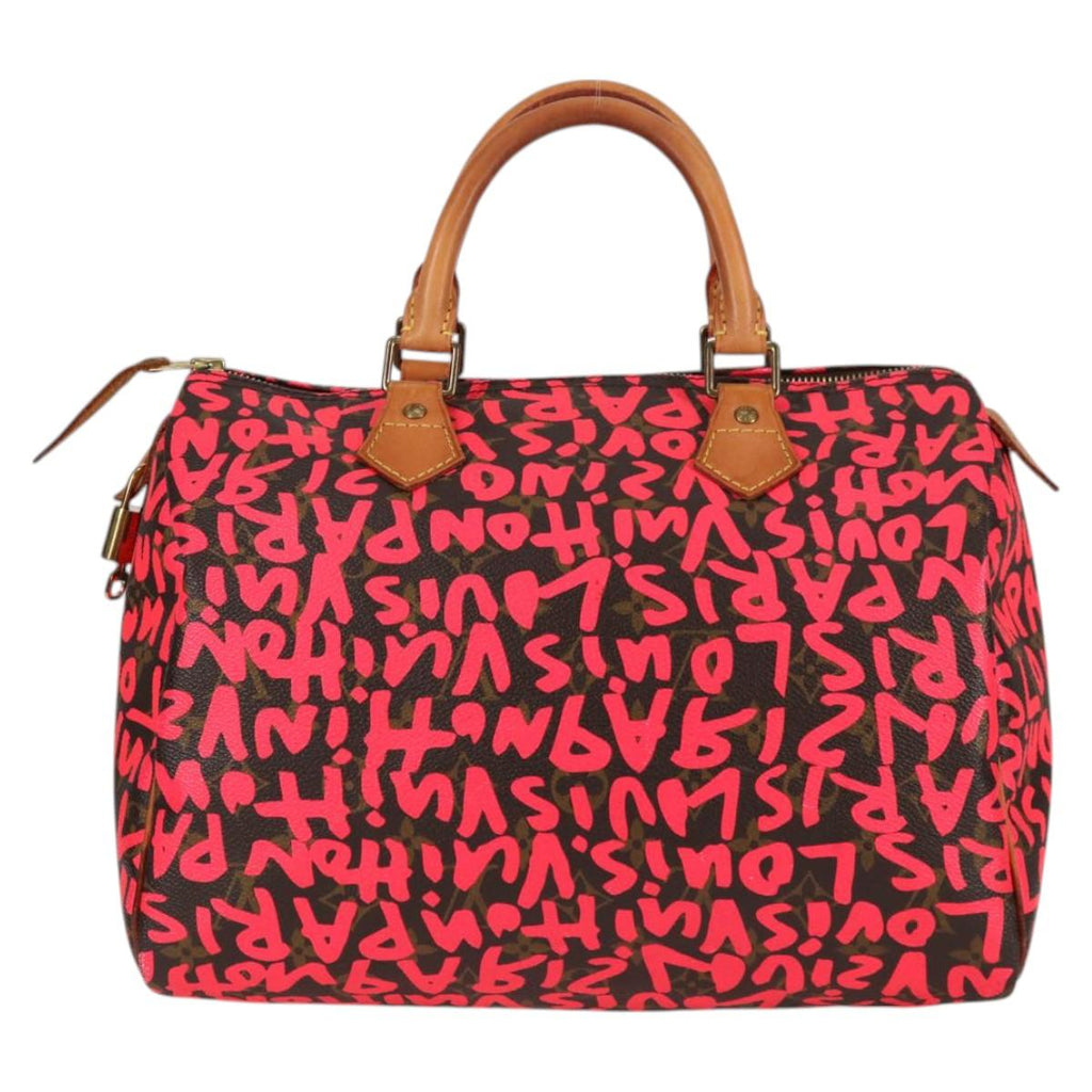 LOUIS VUITTON Monogram Graffiti Speedy 30 Bag Orange M93705 LV 116267AM