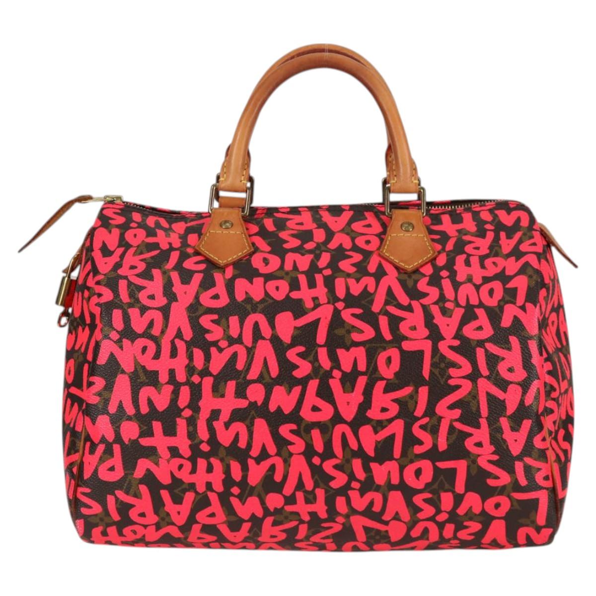 LOUIS VUITTON Monogram Graffiti Speedy 30 Bag Orange M93705 LV 116267AM