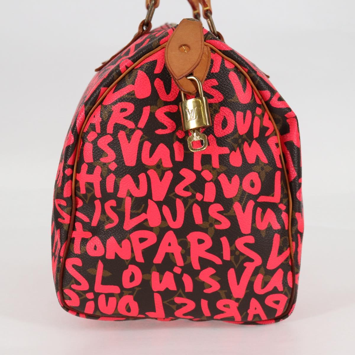 LOUIS VUITTON Monogram Graffiti Speedy 30 Bag Orange M93705 LV 116267AM