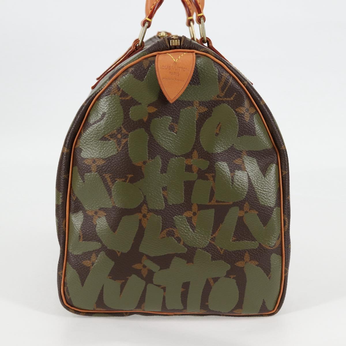 LOUIS VUITTON Monogram Graffiti Speedy 30 Bag Green Khaki M92194 116281AM