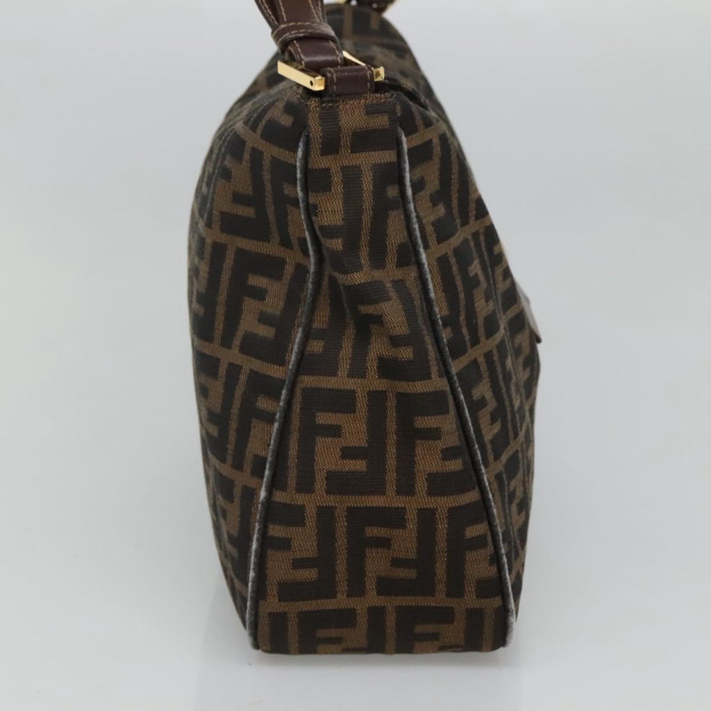 FENDI Zucca Canvas Shoulder Bag Black Brown 116318