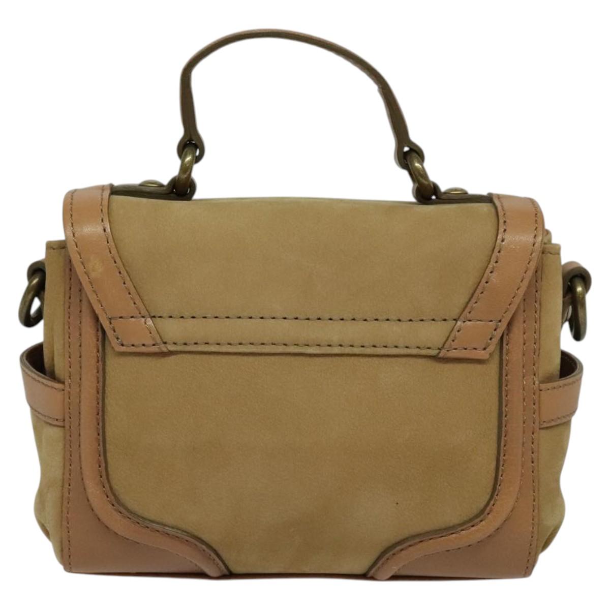 BURBERRY Blue Label Hand Bag Suede Leather 2way Beige 116361