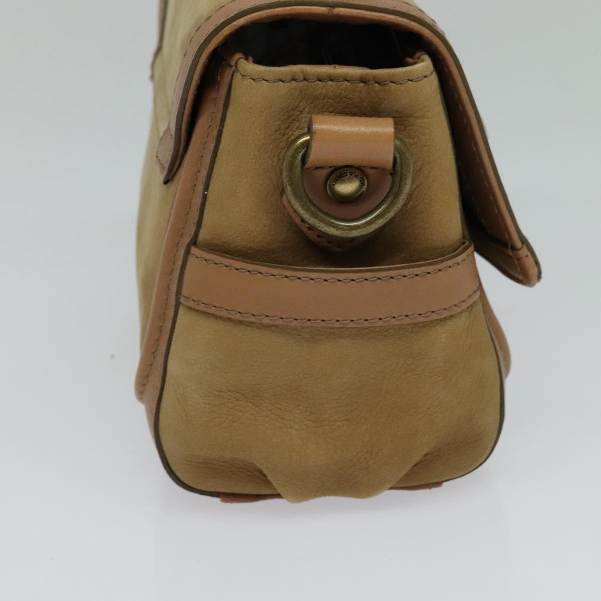 BURBERRY Blue Label Hand Bag Suede Leather 2way Beige 116361