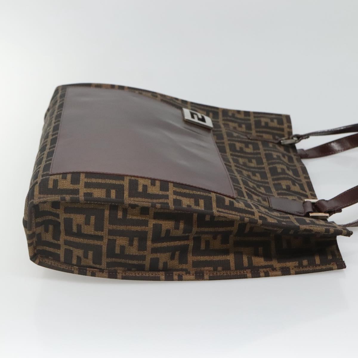 FENDI Zucca Canvas Tote Bag Brown Black 116372