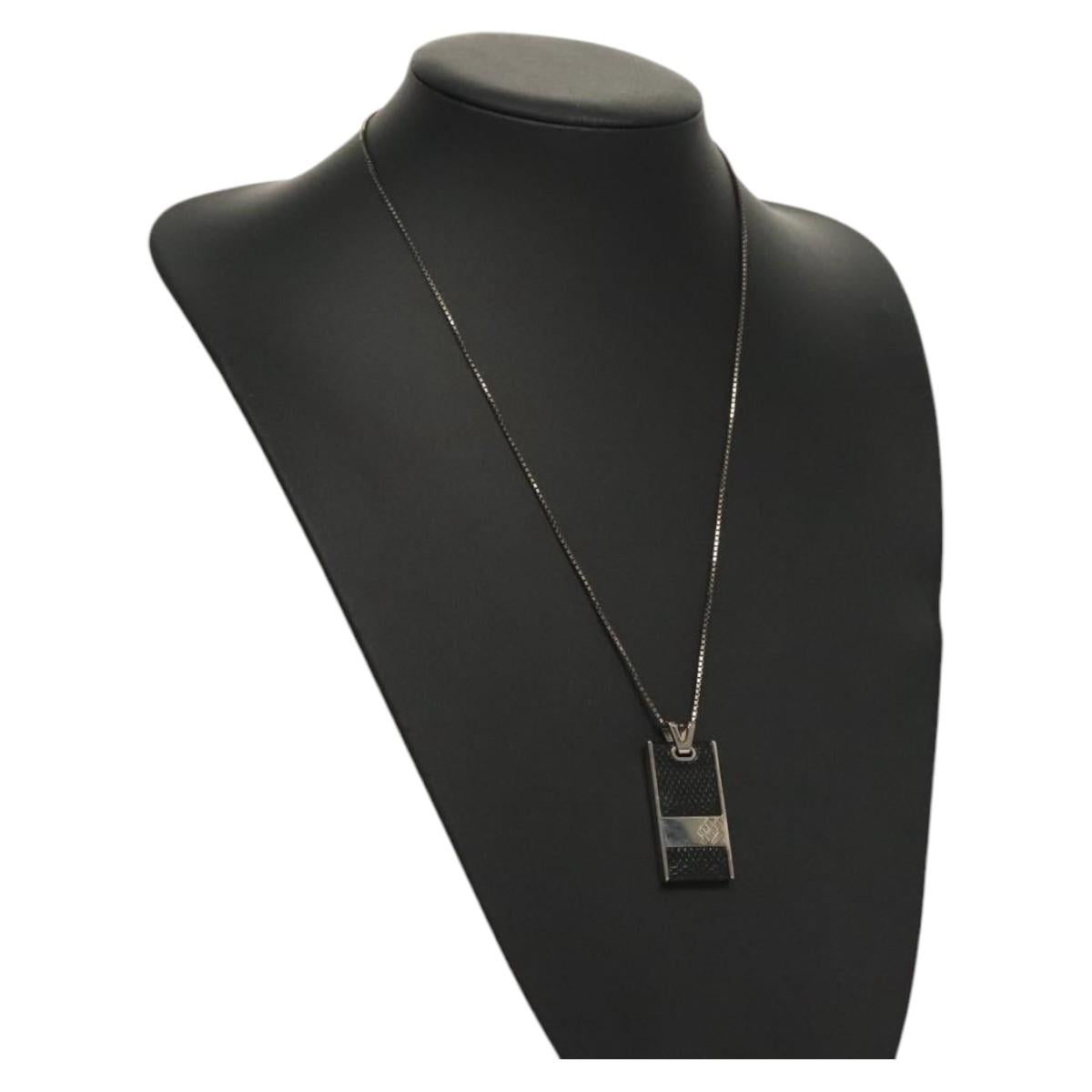 LOUIS VUITTON Damier Graphite Pandantif Soho Necklace M66023 LV 117027