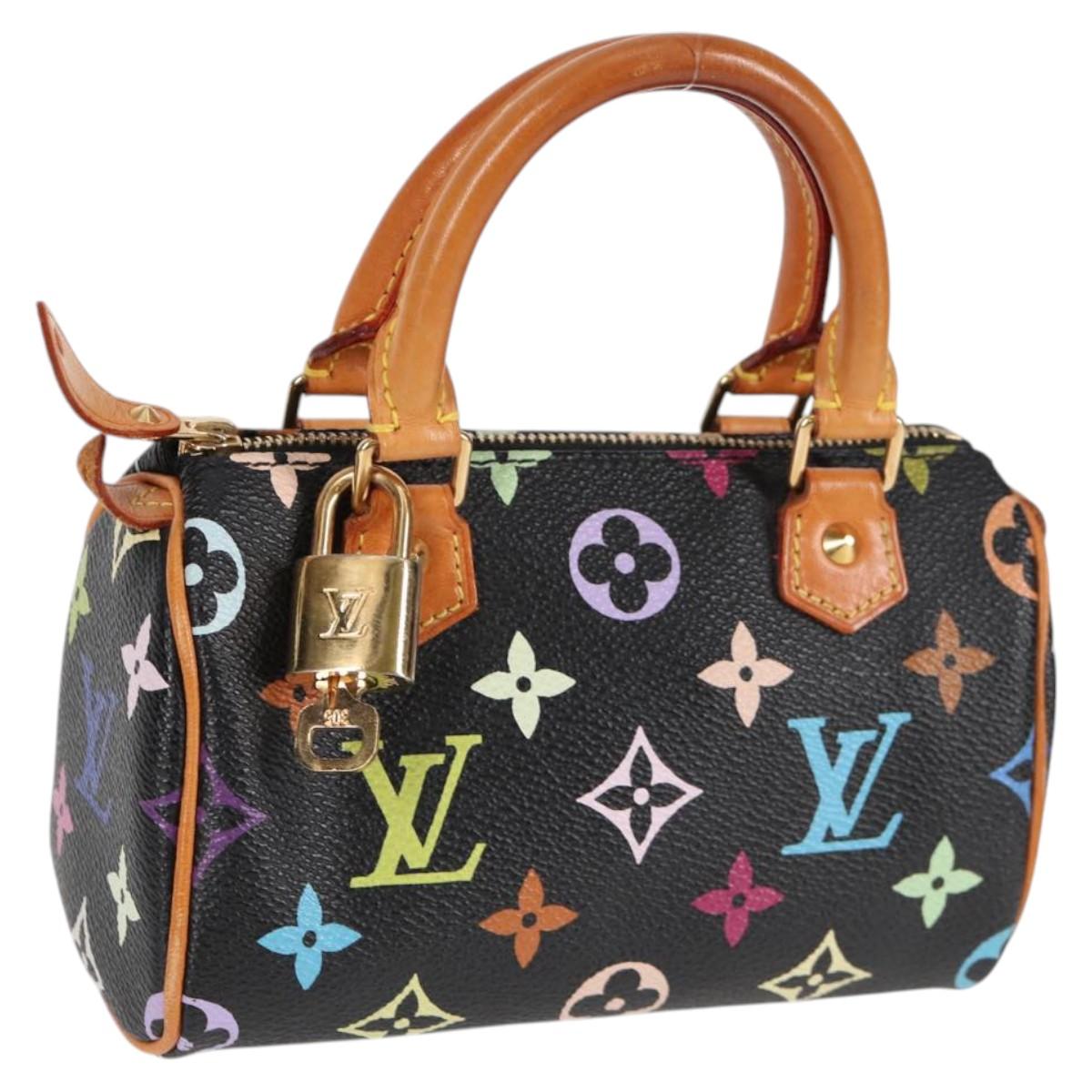 LOUIS VUITTON Monogram Multicolor Mini Speedy Bag Black M92644 LV 117106AM