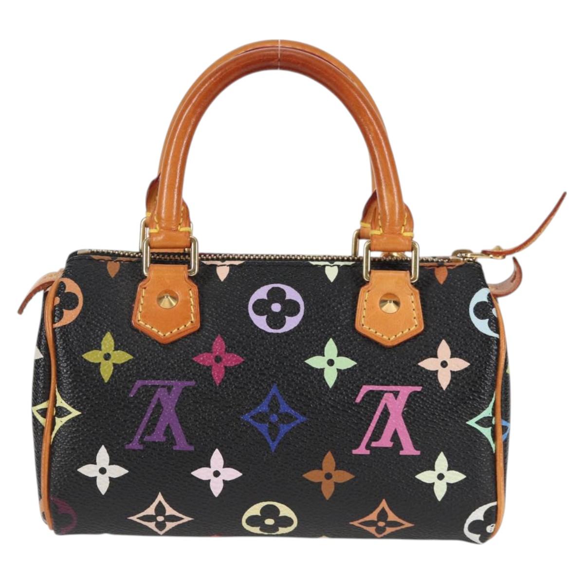 LOUIS VUITTON Monogram Multicolor Mini Speedy Bag Black M92644 LV 117106AM