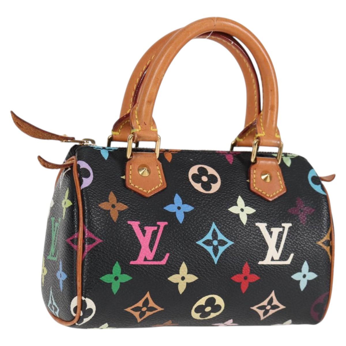 LOUIS VUITTON Monogram Multicolor Mini Speedy Bag Black M92644 LV 117107AM