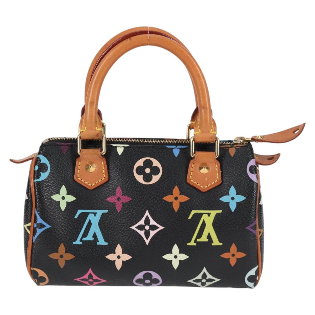 LOUIS VUITTON Monogram Multicolor Mini Speedy Bag Black M92644 LV 117107AM
