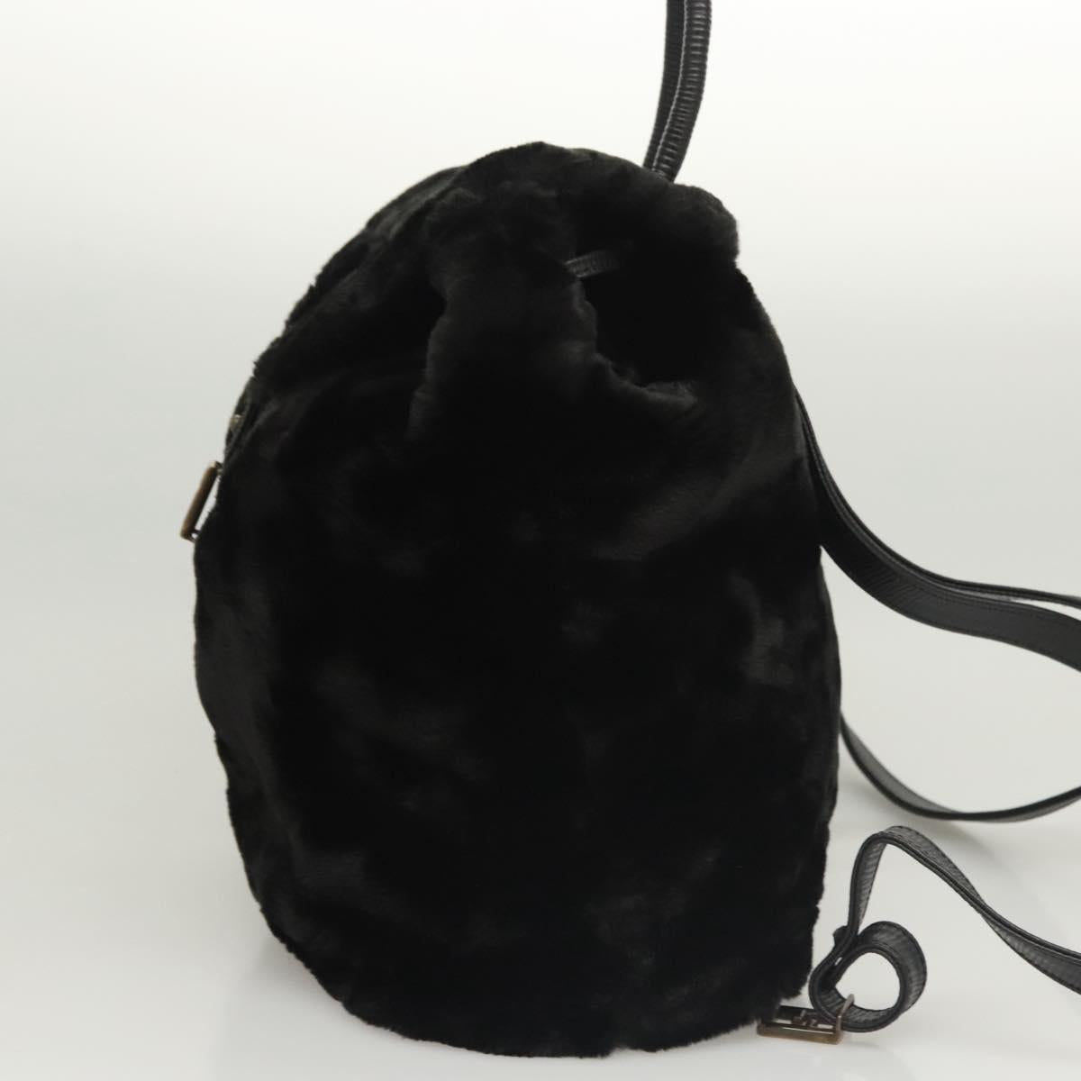FENDI Backpack Leather Black 117165