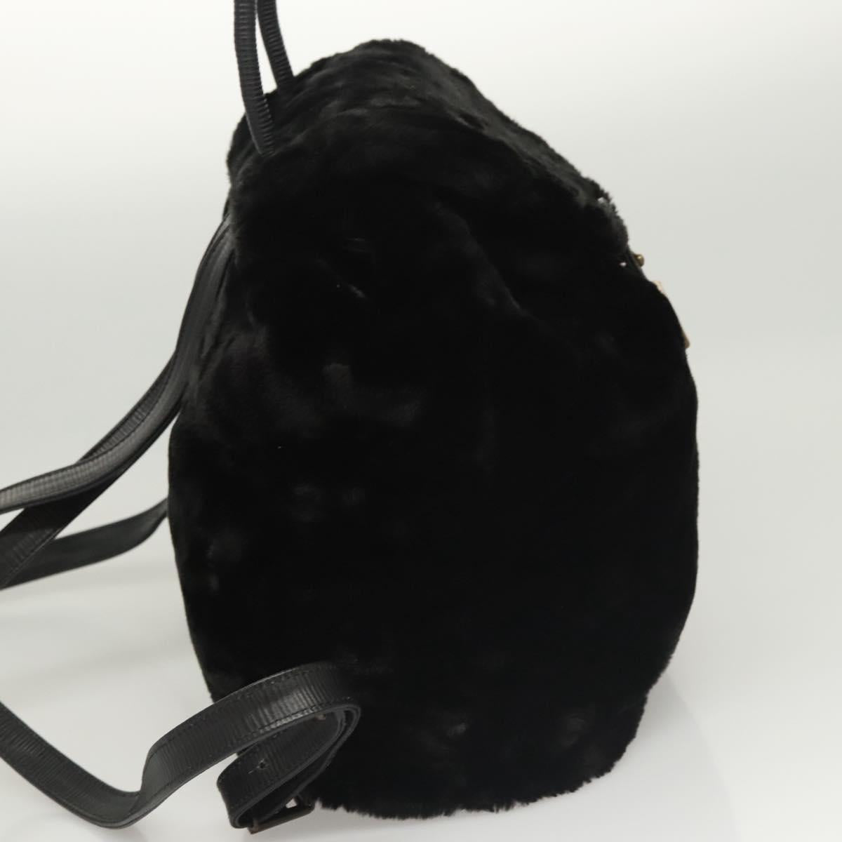 FENDI Backpack Leather Black 117165